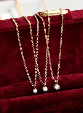 Ordi鼻屎莫桑钻石项链原里美同款女单钻锁骨项链百搭叠戴