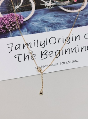 Ordi新款日系珍珠项链女迷你转运筒锁骨链精致可调节项饰