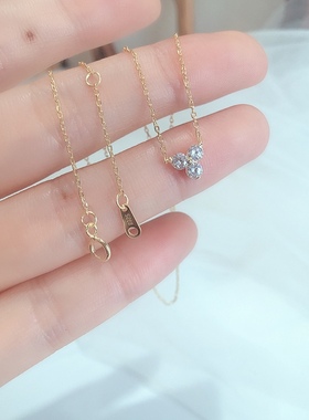 Ordi日系轻奢钻石项链女简约锁骨链时尚百搭925银镀金项链