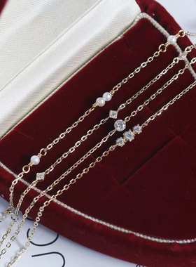 ORDI 925纯银镀金女轻奢小众设计感手链迷你小钻简约时尚手环手链