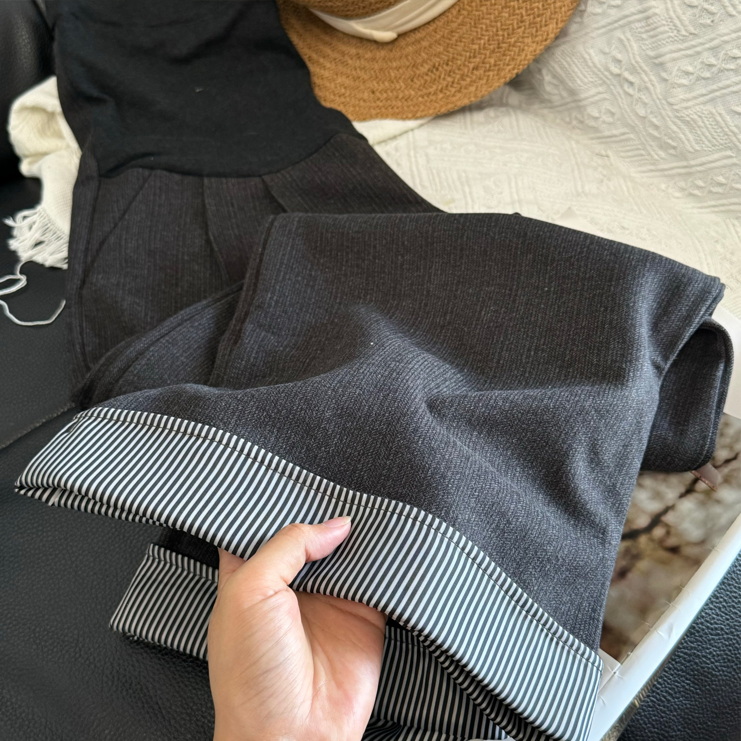 Maternity autumn and winter woolen pants 2025 new style