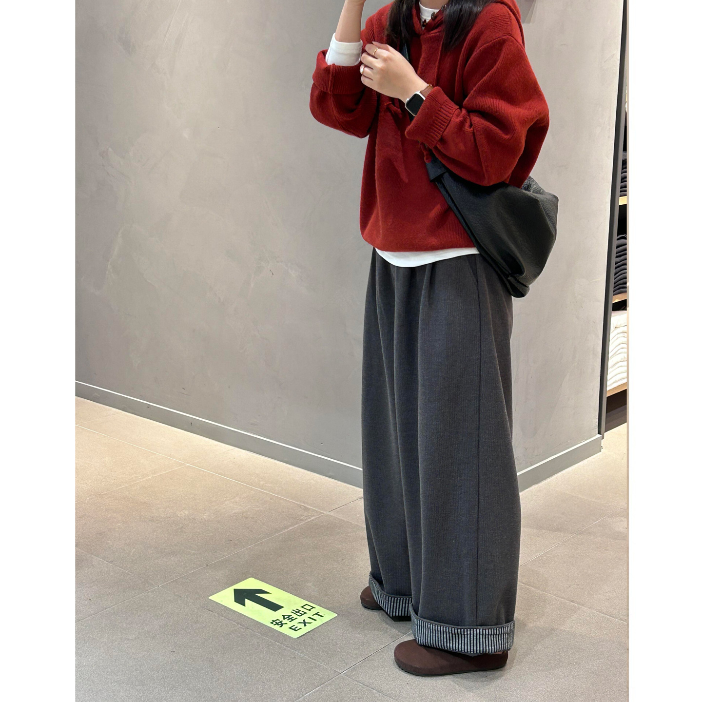 Maternity autumn and winter woolen pants 2025 new style