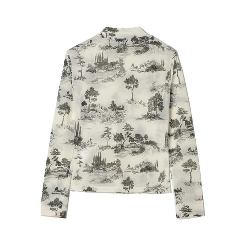 2025年秋Outlets正品 高端WP系列 时髦印花长袖上衣高弹打底T恤女,淘宝优惠券,粉丝福利购,淘宝优惠卷