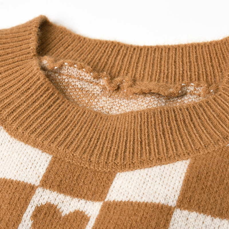 奥莱专柜正品 MS冬装2025新款 拼色设计减龄款上衣微弹修身毛衣女 - 图1