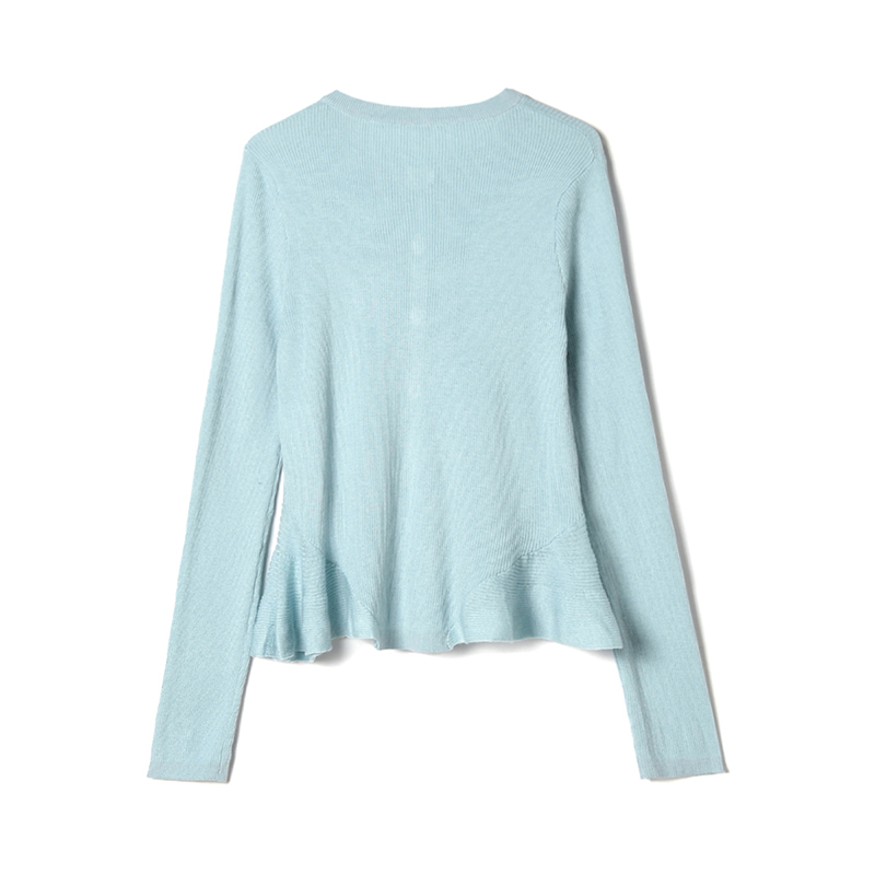 2025年冬Outlets正品 高端GMS系列 含羊毛纯色上衣舒适开衫毛衣女 - 图0