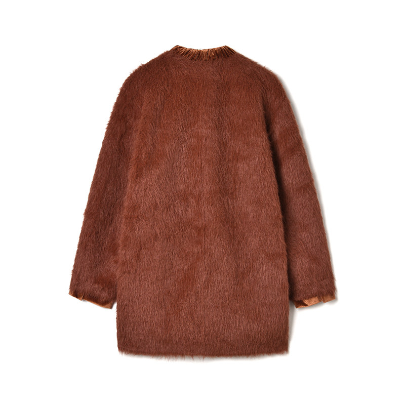 奥莱专柜品牌撤柜正品 RU冬装新款 柔柔绒感上衣宽松中长款外套女,淘宝优惠券,粉丝福利购,淘宝优惠卷