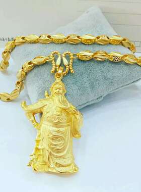 越南沙金欧币风关公龙牌仿真吊坠