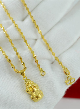 项链招财貔貅吊坠铜镀金