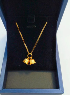 沙金铃兰花项链镀金吊坠朱砂手链