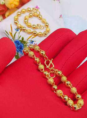 实心光面久不掉色仿真欧币风手链