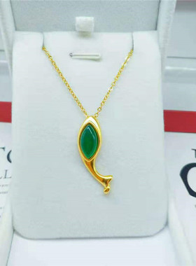 日韩风仿黄金小海豚吊坠