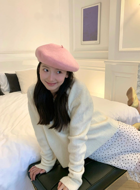 其他贝雷帽日常百搭甜美女春秋冬