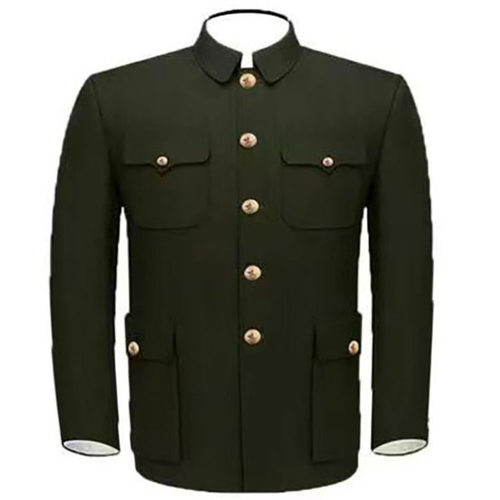 中山装男秋冬款老人爷爷装干部中山服单件上衣双层加厚爸爸装外套 - 图2