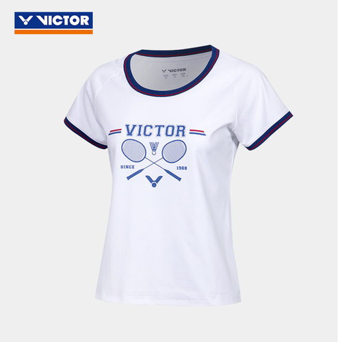 VICTOR/威克多胜利羽毛球服T-5502VBC俱乐部系列女款运动短袖T恤 - 图1