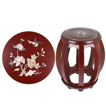 Guzheng round stool Guzheng stool solid wood Classical Yangqin Bench Drums Bench children Students Round stool Red wood color -