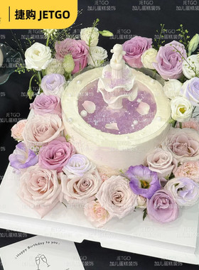 许愿池小天使蛋糕装饰摆件网红复