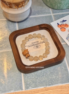 原创檀木kitty茶西瓜ins手链小众精致百搭高级手串新款高级感简约