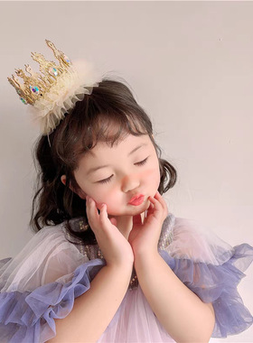 儿童生日帽女孩公主皇冠王冠满月宝宝仪式感生日场景布置装饰头箍