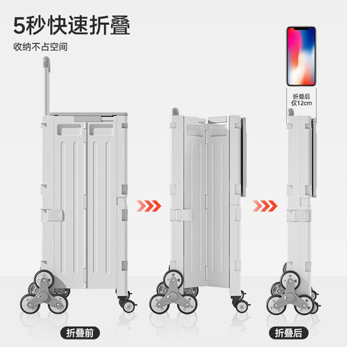 家用买菜小拉车可折叠购物车户外露营手拉车便携搬运取快递小推车 - 图2