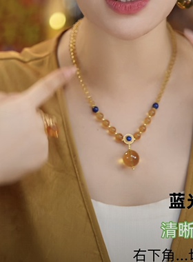 新款大圆珠吊坠女轻奢小众高级感锁骨链送女友闺蜜生日礼物项链女