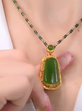 大气菱形吊坠防过敏竹节链