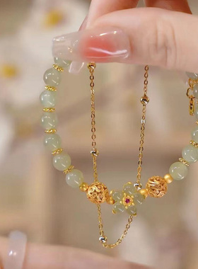 玉石花朵手链防过敏手串