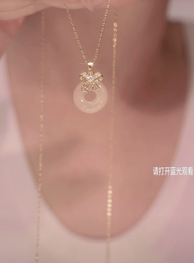 2025新款白玉髓蝴蝶结项链女款