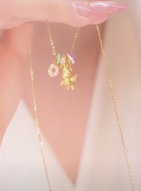 新款梦幻独角兽吊坠项链女款轻奢小众高级感锁骨链百搭送女友礼物