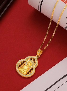 新款镂空葫芦佛祖吊坠女款轻奢小众高级感项链百搭送妈妈闺蜜礼物