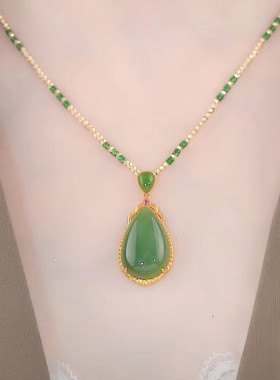 天然冰种玛瑙吊坠女款银项链