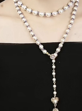 珍珠长款毛衣链时尚百搭项链送礼