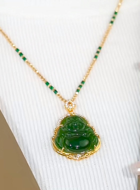 新款高品质玛瑙碧玉小弥勒笑佛