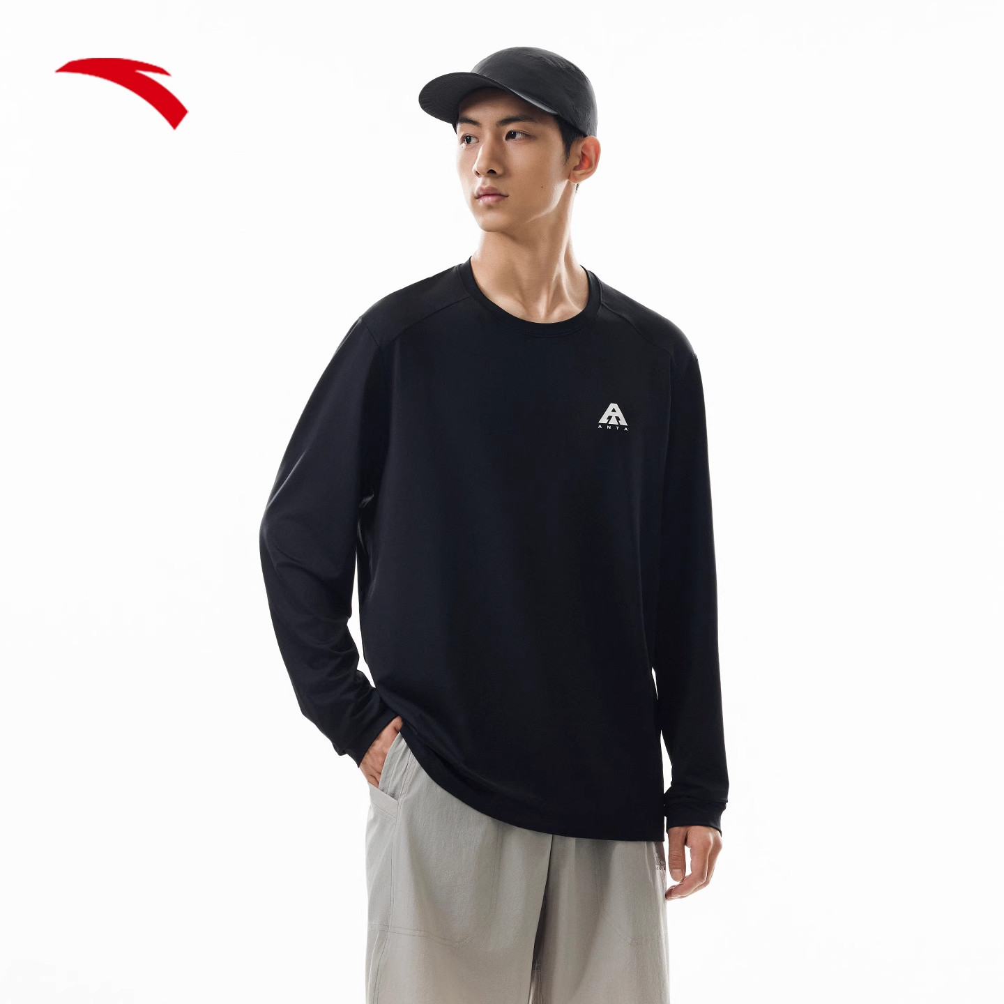 安踏大地之壳丨速干长袖t恤男士冬季新款轻户外宽松健身登山上衣,淘宝优惠券,粉丝福利购,淘宝优惠卷