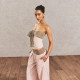 The NeverMore retro polka dot tube top and trousers two-piece suit for women