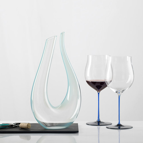 奥地利进口RIEDEL Amadeo竖琴醒酒器 +两支绿领结红酒杯套装 - 图1