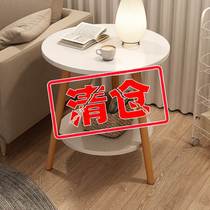 Small round table tea table Double room Dining Room Sofa Side Mini Rental House Simple Casual Balcony Original Wood Color Table