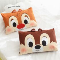 Cute Cartoon Flower Chestnut Rat Plush Pillowcase Removable Wash Children Student Dorm Room Single Pillow Headgear Pillow Core Cover Woman