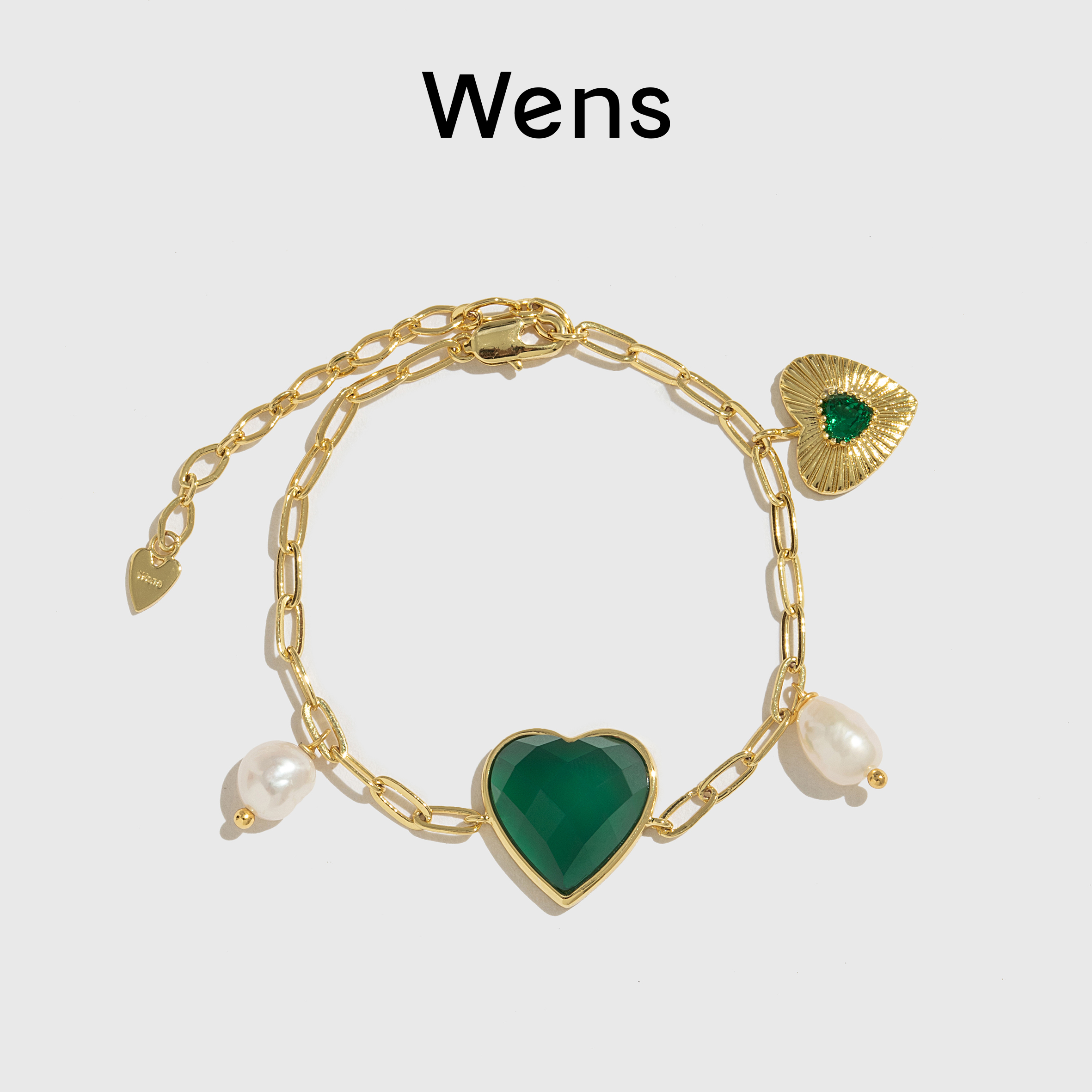 爱心复古绿玛瑙手链 联名系列窄创设计 Linda X Wens 官方店 Wens 爱心复古绿玛瑙手链 联名系列窄创设计 Linda X Wens 官方店 Wens