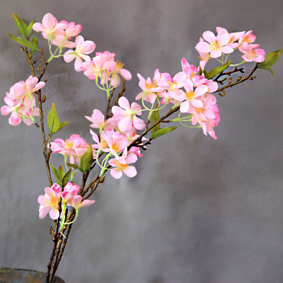 仿真梨花海棠桃花枝苹果花枝假花绢花中式插花家居客厅装饰花摆件 - 图0