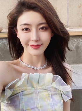 太阳花满圈名媛百搭项链