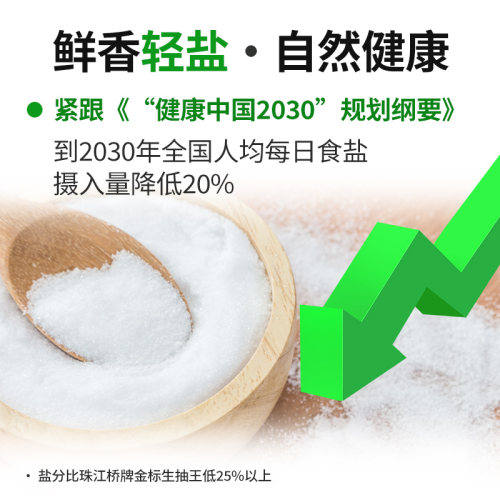 珠江桥牌轻盐特级生抽500mlx2瓶味极鲜减盐薄盐酿造酱油家用豉油 - 图0
