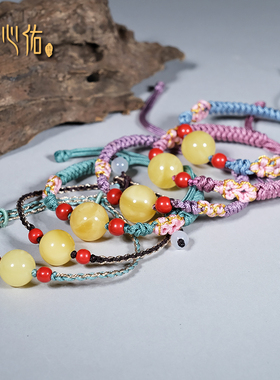 心佑蜜蜡转运珠手链女本命年礼物