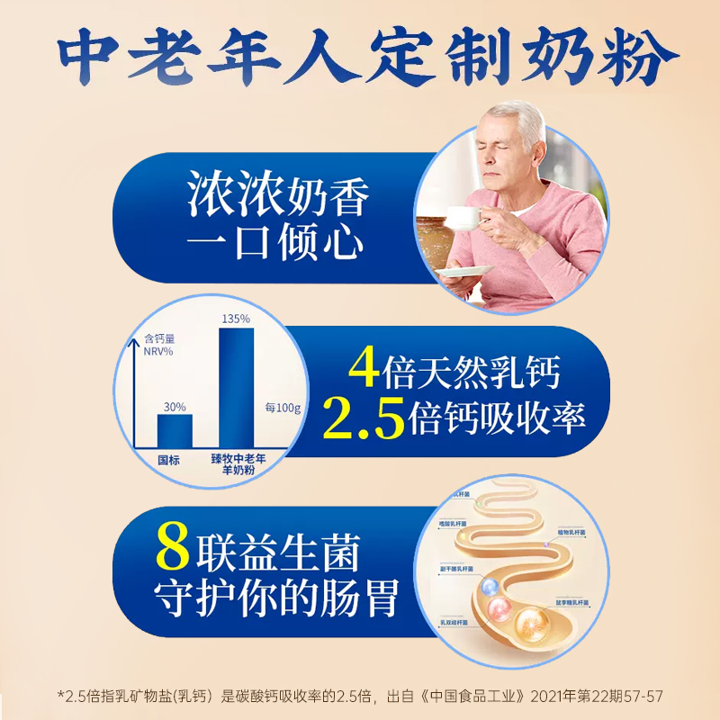 臻牧无蔗糖羊奶粉官方旗舰店中老年人高钙富硒正品820g
