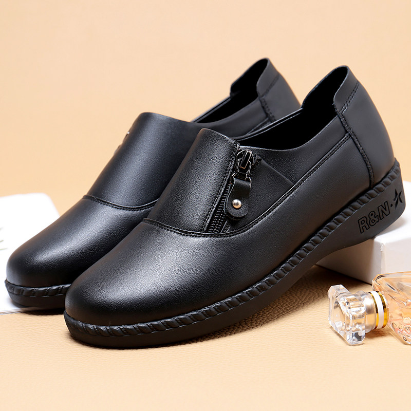 妈妈鞋皮鞋真皮软底单鞋中年中老年平底奶奶老人鞋女大码女鞋春秋,淘宝优惠券,粉丝福利购,淘宝优惠卷