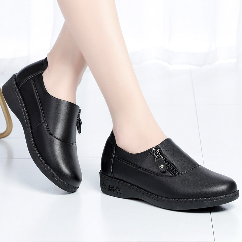 妈妈鞋皮鞋真皮软底单鞋中年中老年平底奶奶老人鞋女大码女鞋春秋,淘宝优惠券,粉丝福利购,淘宝优惠卷