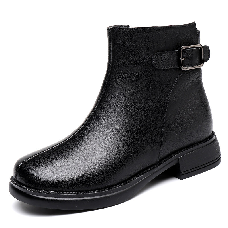 中年女士短靴真皮软底加绒皮鞋加厚保暖妈妈棉鞋大码女鞋41冬鞋43,淘宝优惠券,粉丝福利购,淘宝优惠卷