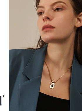 ins小众感嘻哈网扑克牌装饰项链