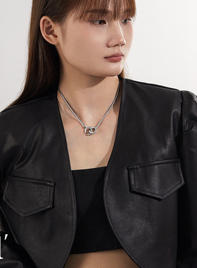 欧美高级感环环相扣项链女