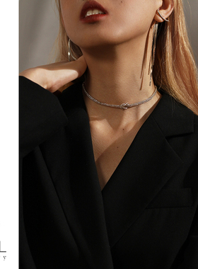 女潮项链颈链项圈水钻