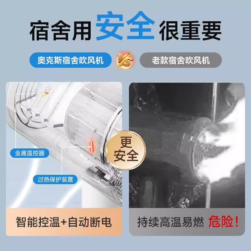 奥克斯500w吹风机宿舍用学生折叠便携电吹风负离子护发小功率风筒